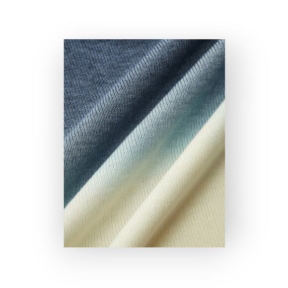 Commense Wool-Blend Ombre Slim Knit Top – Blue to Cream Gradient (NWT, Size XL) - Picture 5 of 7